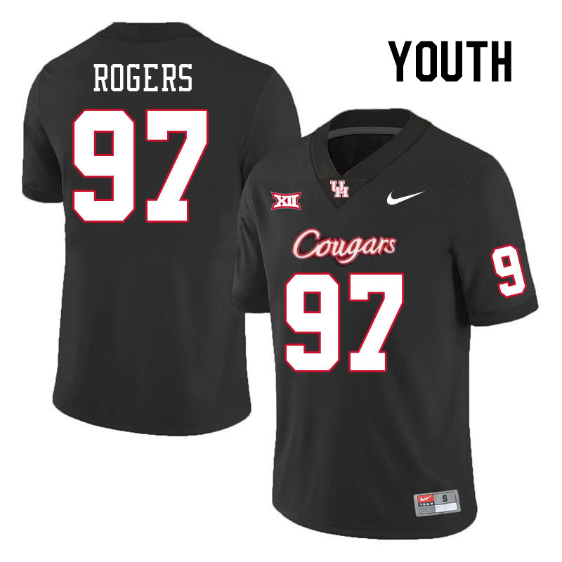 Youth #97 Everitt Rogers Houston Cougars College Football Jerseys Stitched-Black